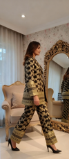 Black & Gold Brocade Blazer Co-ord Set – Festive & Party Wear Ensemble