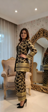 Black & Gold Brocade Blazer Co-ord Set – Festive & Party Wear Ensemble