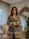 Black & Gold Brocade Blazer Co-ord Set – Festive & Party Wear Ensemble