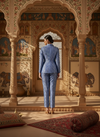 Royal Blue Brocade Blazer & Trouser Co-ord Set
