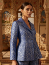 Royal Blue Brocade Blazer & Trouser Co-ord Set