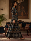 Handcrafted Mirrorwork Tie-Knot Top with Flared Skirt
