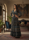 Handcrafted Mirrorwork Tie-Knot Top with Flared Skirt