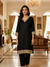 Black Kurta Set with Golden Lace Detailing