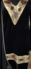 Luxury Black Velvet Kurta Set with Embroidered Dupatta – Festive & Wedding Collection