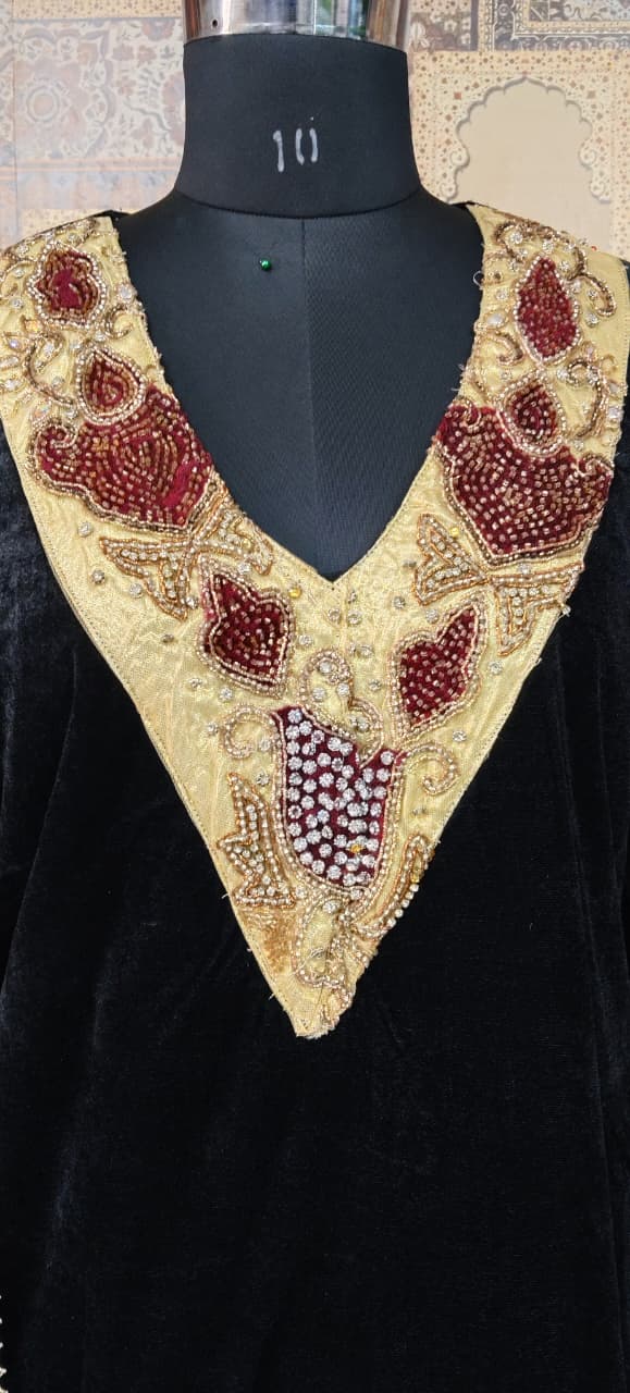 Luxury Black Velvet Kurta Set with Embroidered Dupatta – Festive & Wedding Collection