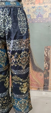 Black Dazzle Patchwork Boho Pants for Women – Comfortable, Stylish & Trendy Wide-Leg Fit