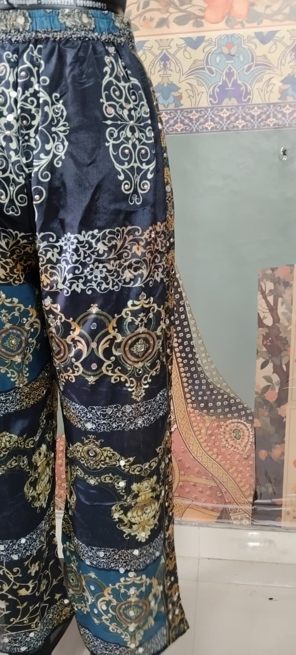 Black Dazzle Patchwork Boho Pants for Women – Comfortable, Stylish & Trendy Wide-Leg Fit