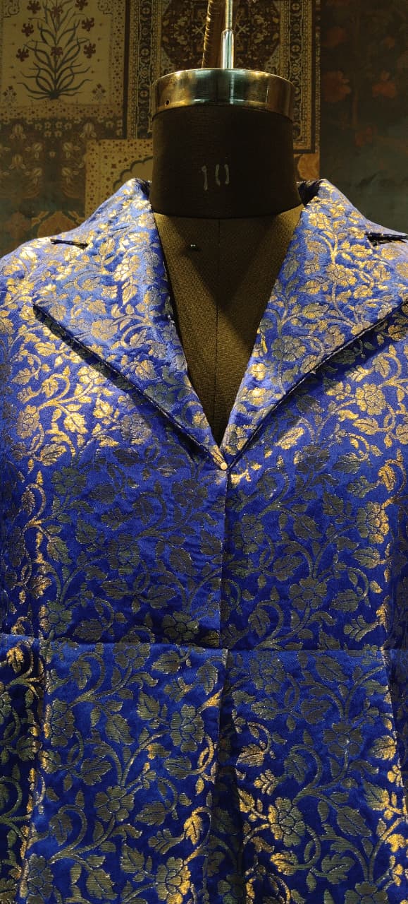 Royal Blue Brocade Blazer & Trouser Co-ord Set