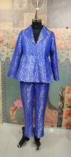 Royal Blue Brocade Blazer & Trouser Co-ord Set