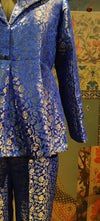 Royal Blue Brocade Blazer & Trouser Co-ord Set