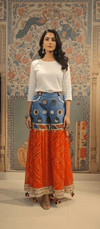 Bandhani Fusion Palazzo Pants with Mirror Work & Pompom Hand Embroidery - Rajni Collection