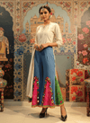 Bandhani Patchwork Wide - Leg Pants with Mirror Accents - Rajni Collection