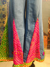 Bandhani Patchwork Wide - Leg Pants with Mirror Accents - Rajni Collection