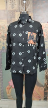 Black Man Bandhani Print Shirt with Handcrafted Patch Pocket - Rajni Collection