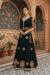 Black Mirror Work Tassel Lehenga Set - Rajni Collection