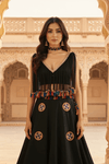 Black Mirror Work Tassel Lehenga Set - Rajni Collection