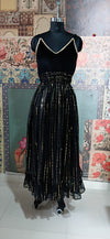 Black Shimmer Boho Maxi Dress - Rajni Collection