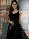 Black Shimmer Boho Maxi Dress - Rajni Collection
