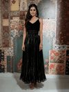 Black Shimmer Boho Maxi Dress - Rajni Collection