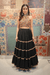 Black Tiered Lehenga with Multicolor Beaded Blouse - Rajni Collection