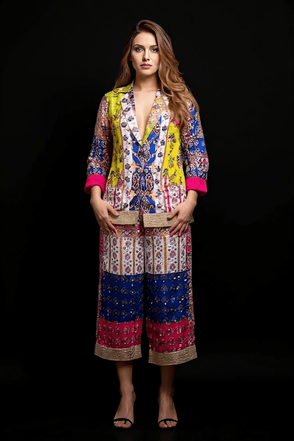 Blazer Set Multicolor Boho Fusion Printed - Rajni Collection