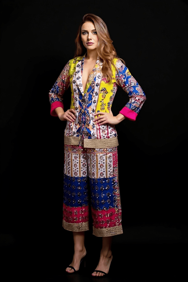 Blazer Set Multicolor Boho Fusion Printed - Rajni Collection