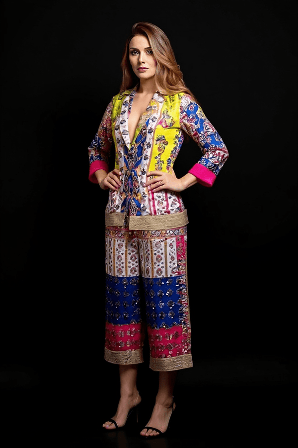Blazer Set Multicolor Boho Fusion Printed - Rajni Collection
