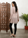 Blush Pink Shimmer Tunic with Long Sleeves - Rajni Collection