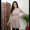 Blush Pink Shimmer Tunic with Long Sleeves - Rajni Collection
