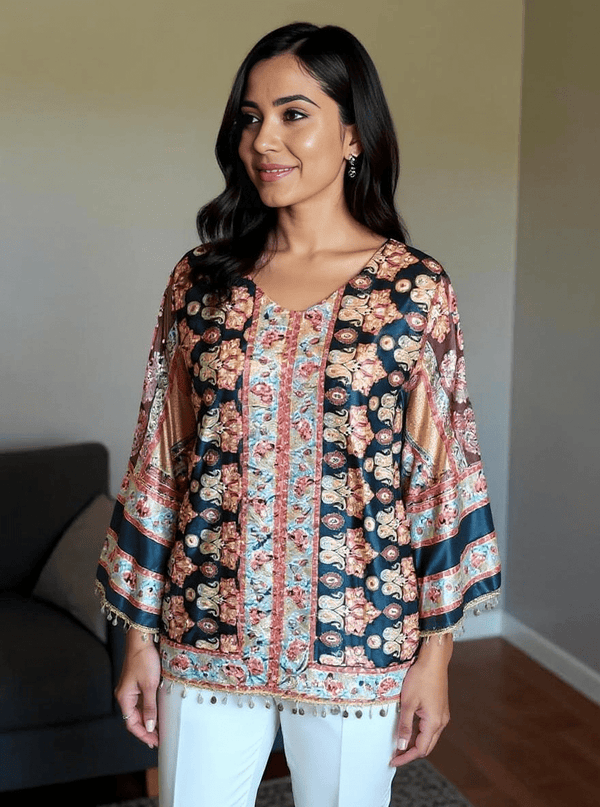 Boho Bloom – Printed Kaftan Kurti - Rajni Collection