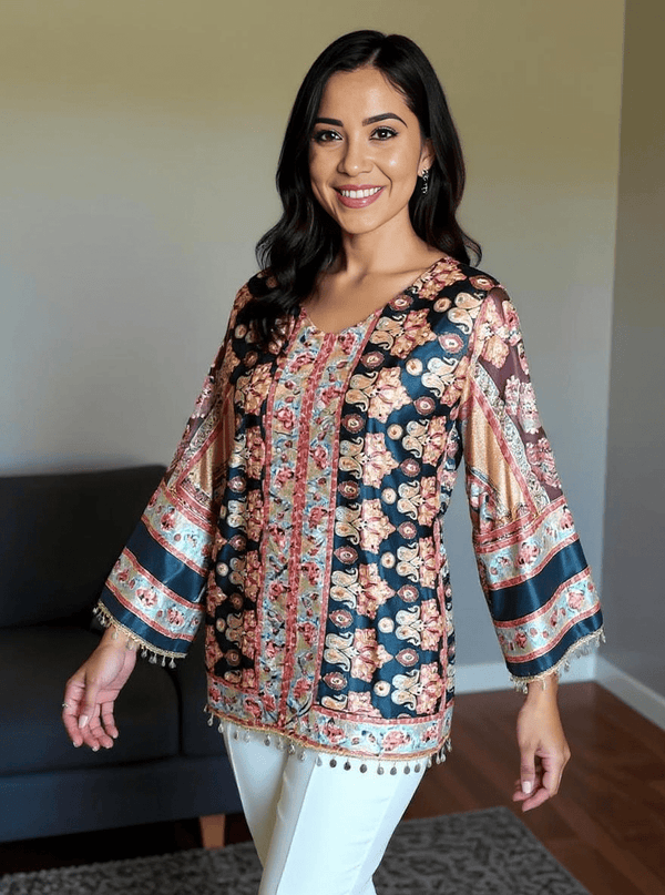 Boho Bloom – Printed Kaftan Kurti - Rajni Collection
