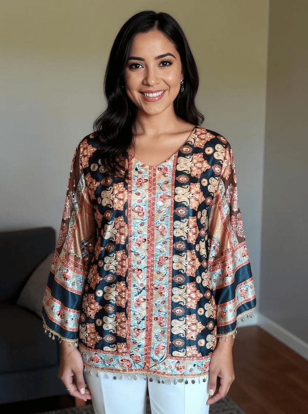 Boho Bloom – Printed Kaftan Kurti - Rajni Collection