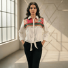 Boho Embroidered Tie - Knot Denim Shirt – Fusion Casual Wear - Rajni Collection