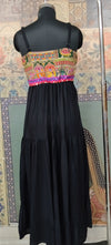 Boho Patchwork Black Maxi Dress - Rajni Collection