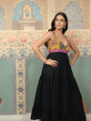 Boho Patchwork Black Maxi Dress - Rajni Collection