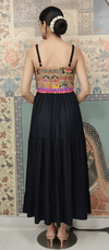 Boho Patchwork Black Maxi Dress - Rajni Collection