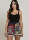 Boho Patchwork Mirror Embroidered Shorts - Rajni Collection