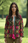 Boho Phulkari Mirror Work Kurti – Multicolor Embroidered Jacket Style - Rajni Collection