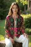 Boho Phulkari Mirror Work Kurti – Multicolor Embroidered Jacket Style - Rajni Collection