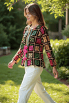 Boho Phulkari Mirror Work Kurti – Multicolor Embroidered Jacket Style - Rajni Collection