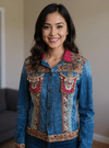 Boho Regal Hand - Embroidered Denim Jacket – Luxe Fusion Wear - Rajni Collection