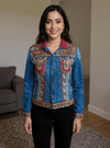 Boho Regal Hand - Embroidered Denim Jacket – Luxe Fusion Wear - Rajni Collection