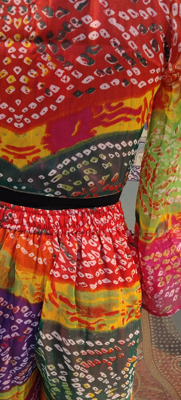Co - ord Set Bandhini Boho Vibe Multicolor - Rajni Collection