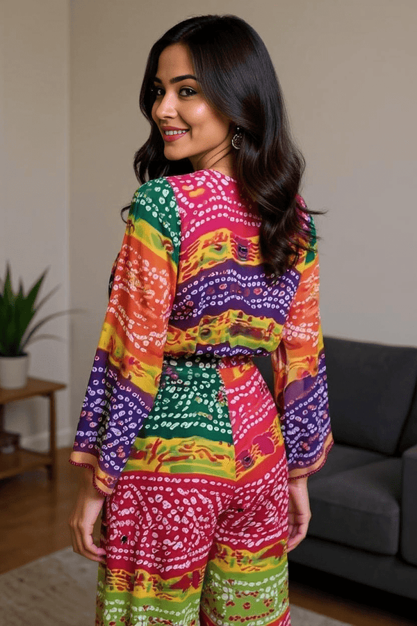 Co - ord Set Bandhini Boho Vibe Multicolor - Rajni Collection