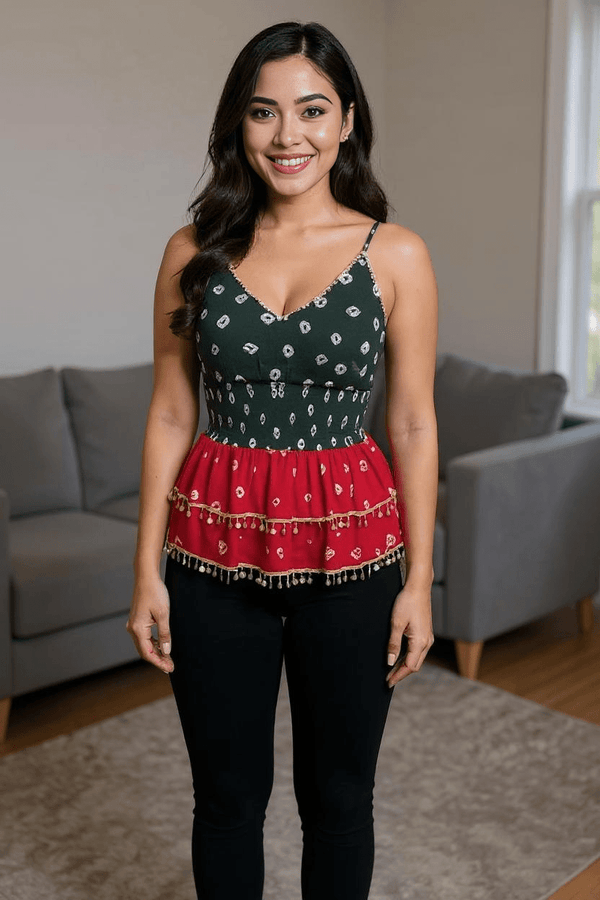Festive Boho Tassel Peplum Top - Rajni Collection