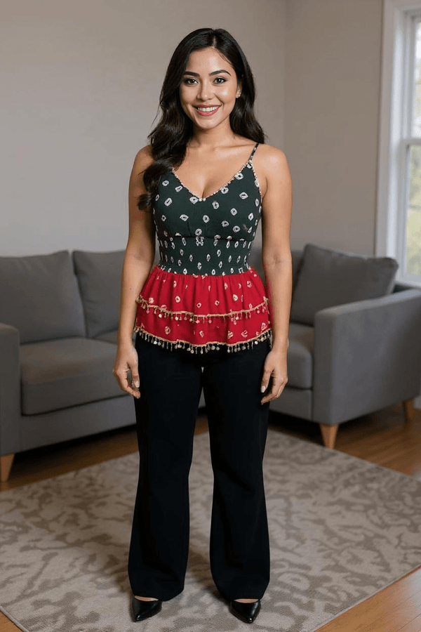 Festive Boho Tassel Peplum Top - Rajni Collection