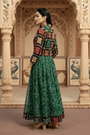 Green Handcrafted Phulkari Embroidered Shrug - Rajni Collection