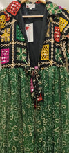 Green Handcrafted Phulkari Embroidered Shrug - Rajni Collection