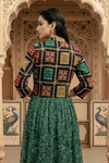 Green Handcrafted Phulkari Embroidered Shrug - Rajni Collection
